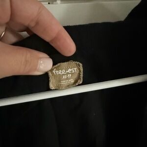 Black Free People‎ Tie Black Button Down Blouse